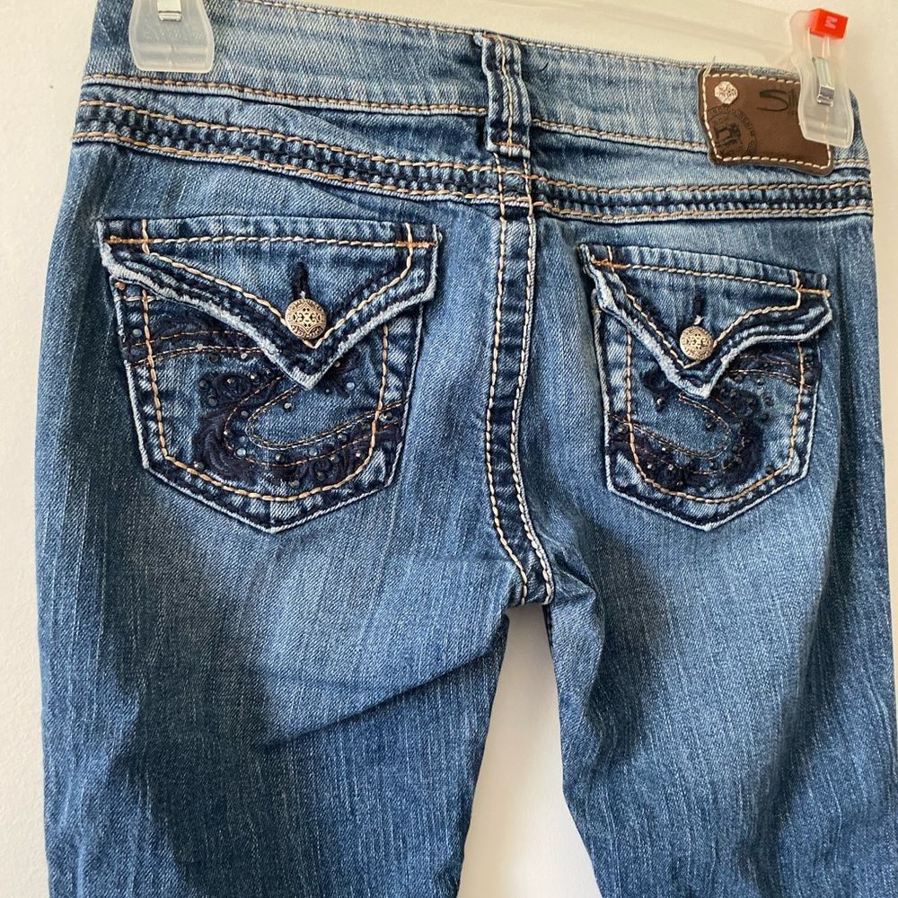 Silver jeans McKenzie with bling pockets